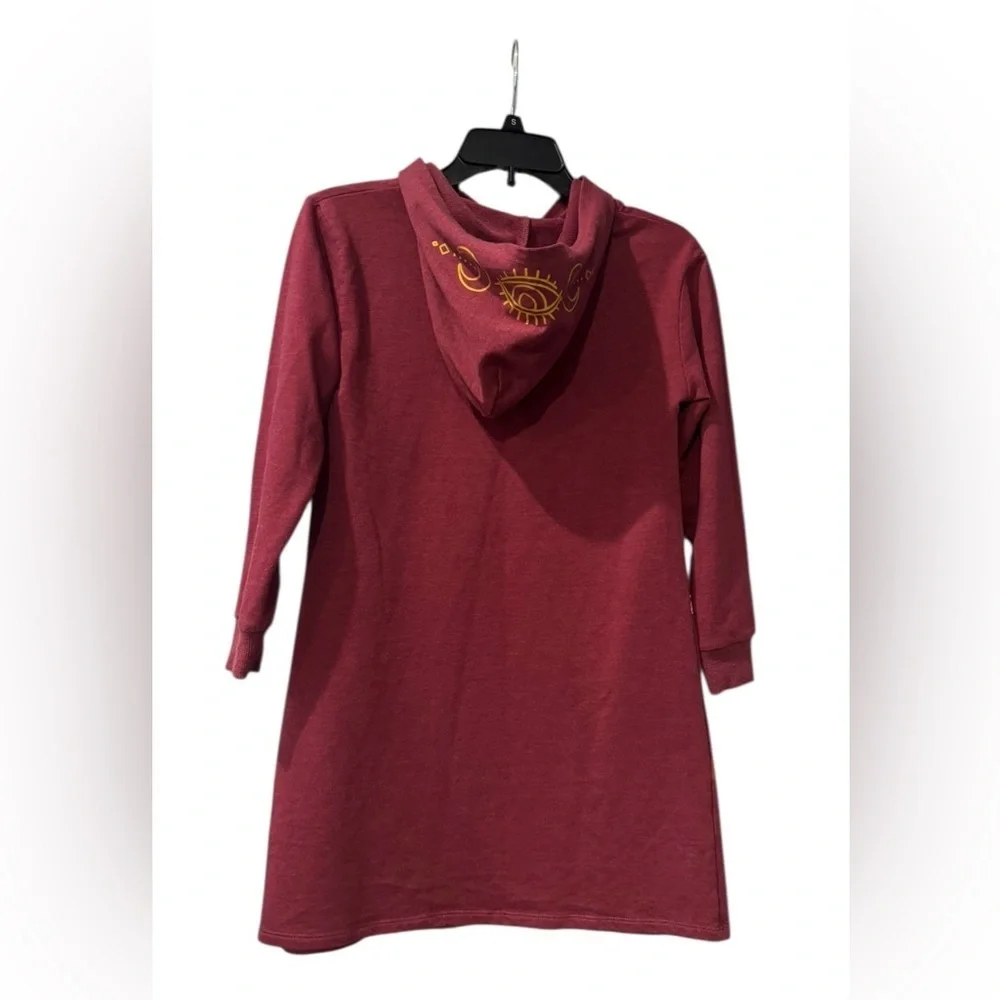 Disney’s Hocus Pocus Girl’s Halloween Long Sleeve Hooded Maroon Dress: L:10/12